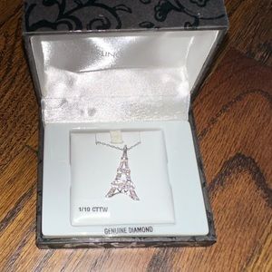 Eiffel Tower Necklace with Diamonds